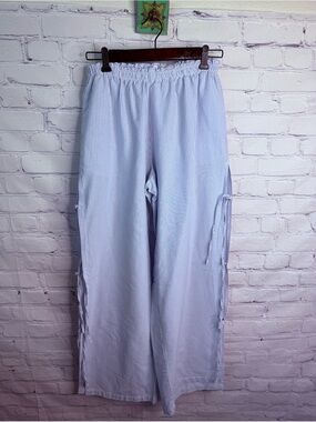 CALI 1850 Pin Striped Side Tie Coastal Pants Medium